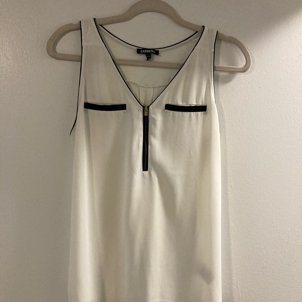 Express Women's White Sleeveless Top
